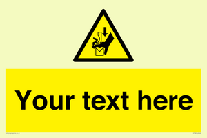 Custom warning hand crushing between press brake tool